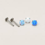 Prong-Set Round Opal threadless push-pin detail 8