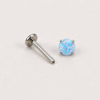 Prong-Set Round Opal Cotton Candy Sky threadless push-pin jewelry