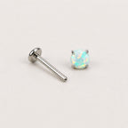 Prong-Set Round Opal Mint Moonbeam threadless push-pin jewelry