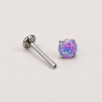 Prong-Set Round Opal Lilac Confetti threadless push-pin jewelry