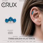 Triple Gem Cluster threadless push-pin jewelry