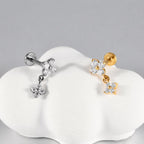 Four-Petal Flower Dangle threadless push-pin detail 4