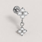 Four-Petal Flower Dangle Moonlit threadless push-pin jewelry
