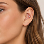 Three-Leaf Clover CZ threadless push-pin detail 2