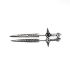 Engraved Dark Sword Stainless Steel Ear Studs - Engraved Dark Sword Stainless Steel Ear Studs - Single by CRUXJEWELRY