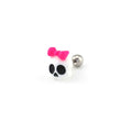 Hallowmas - Playful Skull & Bow Helix Ear Studs - Hallowmas - Playful Skull & Bow Helix Ear Studs - Single / 0.8mm/20G by CRUXJEWELRY