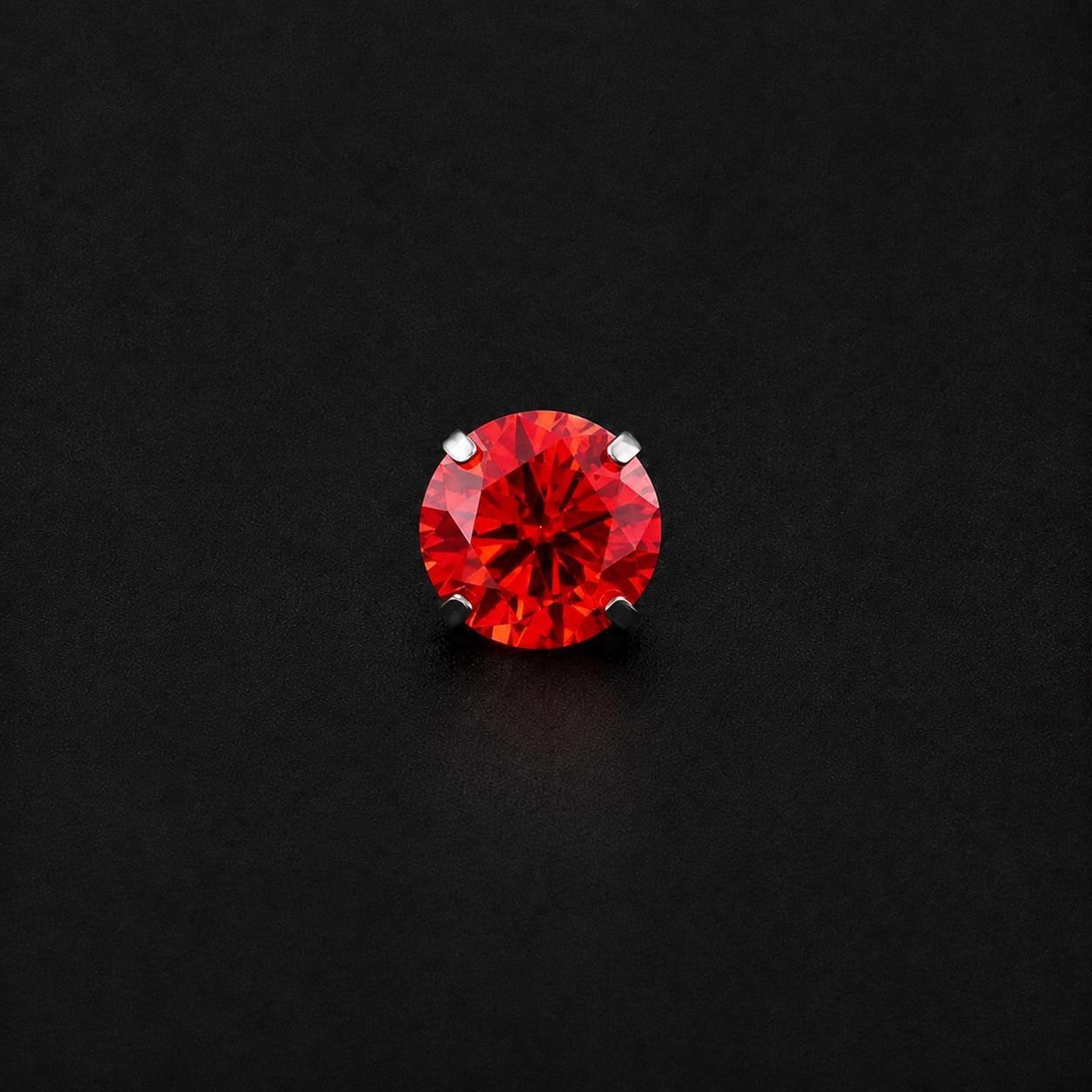 Red Moissanite Flat Back Stud - product image 7