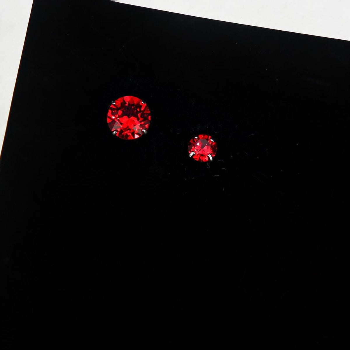 ETSY 4553754524 | IMAGE 3 | Red Moissanite Flat Back Stud