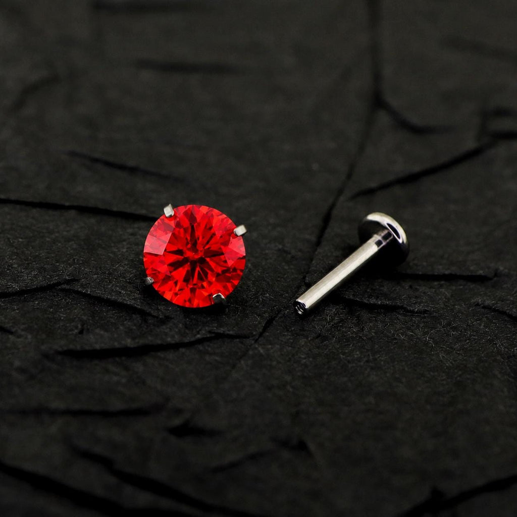 ETSY 4553754524 | IMAGE 6 | Red Moissanite Flat Back Stud