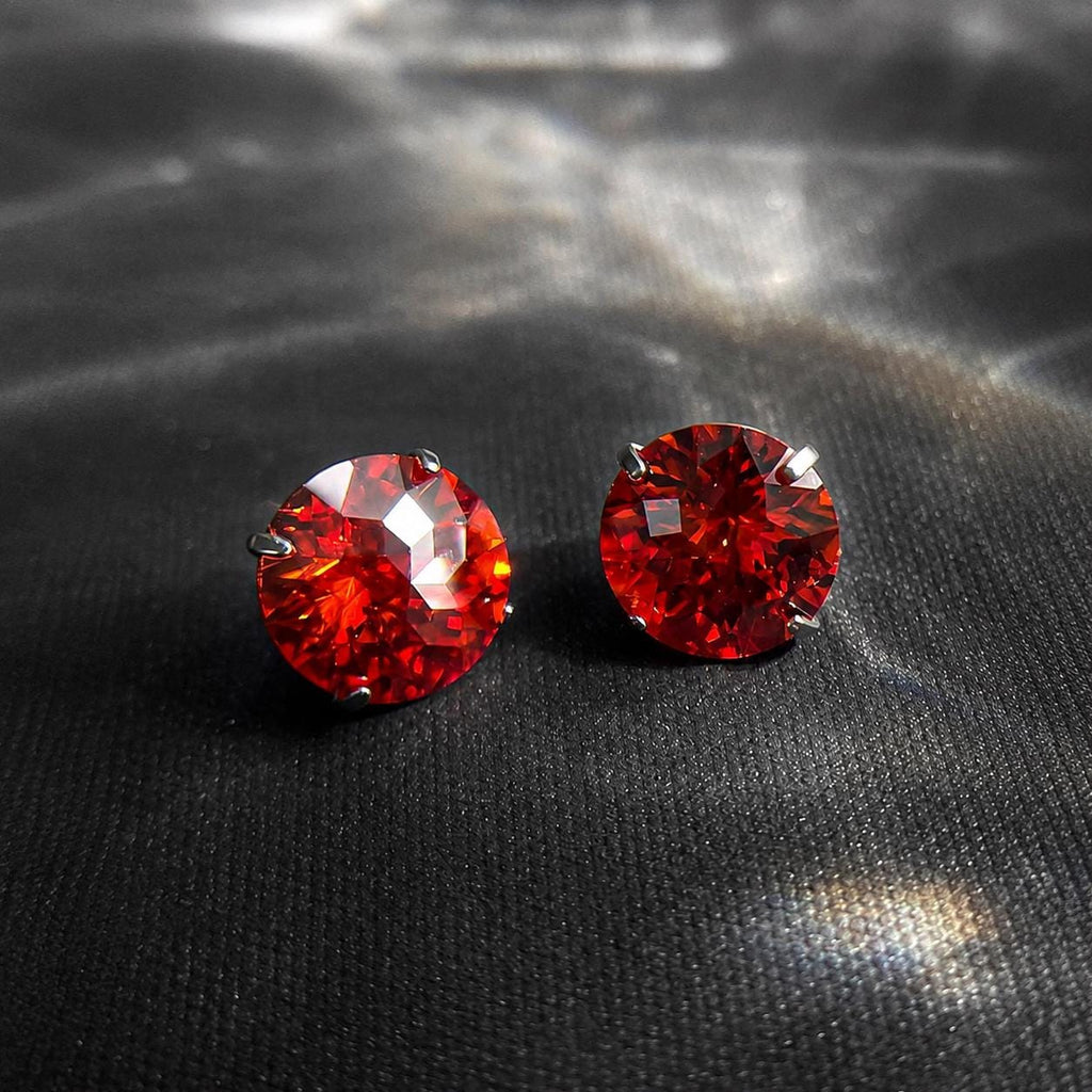 ETSY 4553754524 | IMAGE 7 | Red Moissanite Flat Back Stud