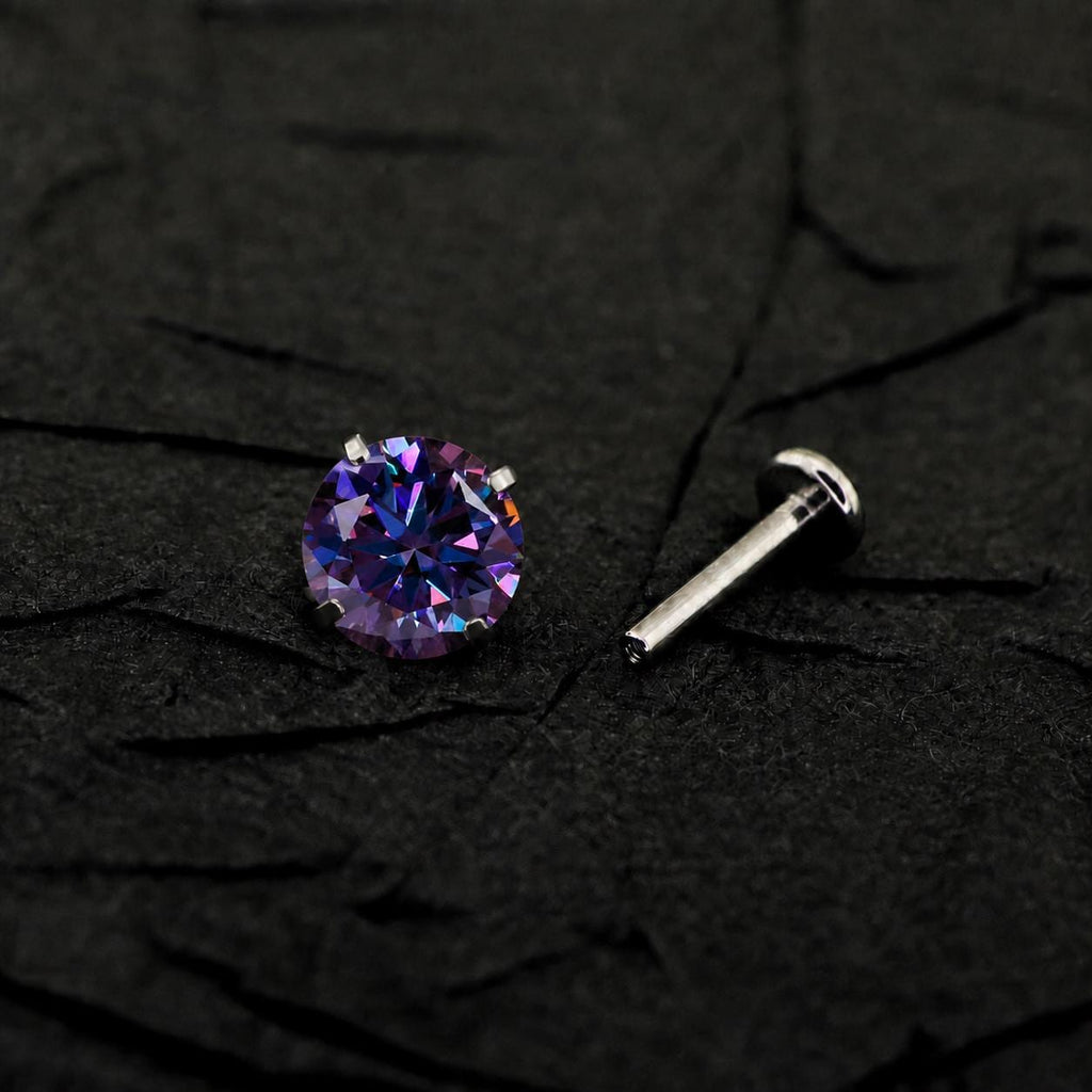 Royal Purple Moissanite Flat Back Stud - product image 4