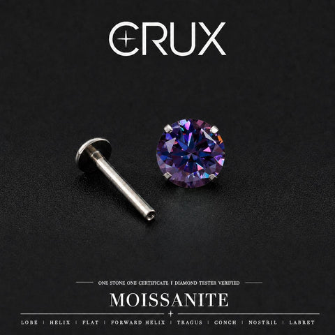 Royal Purple Moissanite Flat Back Stud