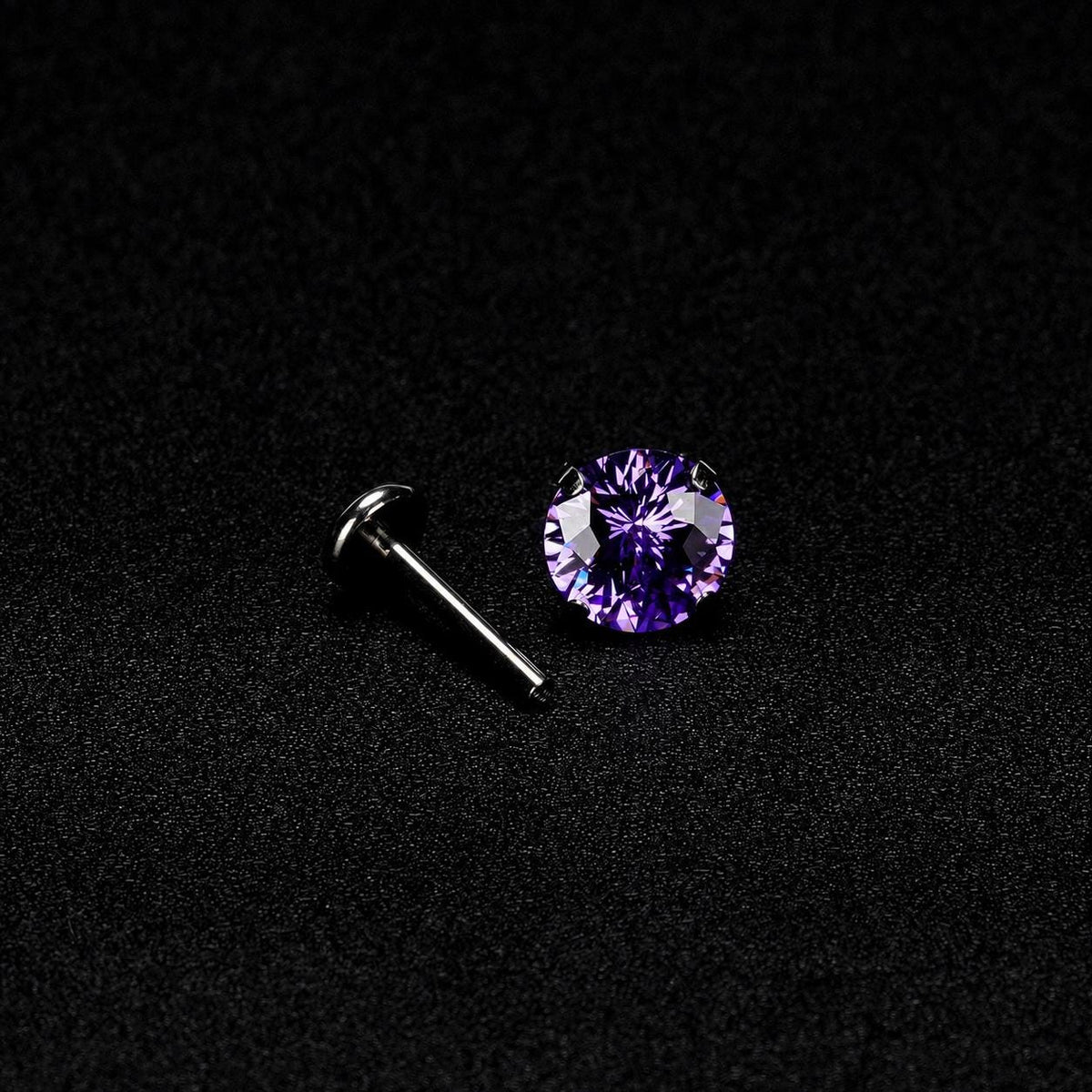 ETSY 4553756849 | IMAGE 3 | Royal Purple Moissanite Flat Back Stud