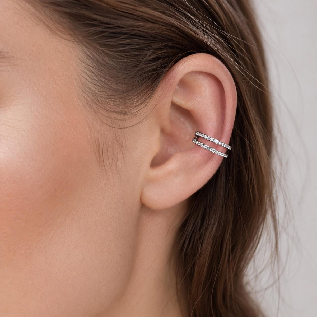 ETSY 4540677753 | IMAGE 2 | Titanium Double Row CZ Septum Clicker