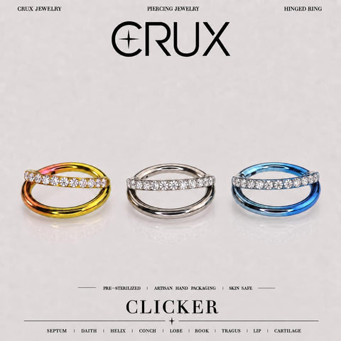 Clicker de septum en titane à double couche avec oxydes de zirconium