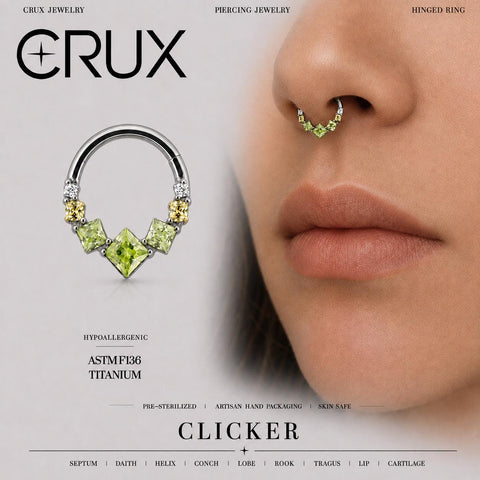 Clicker de septum carré en titane à gradient de couleur