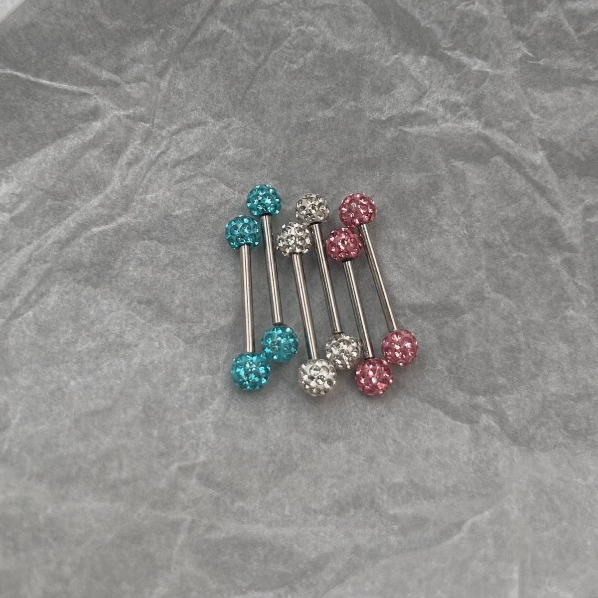 Crystal Disco Ball Titanium Barbell detail 5