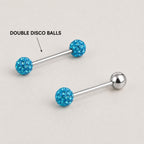 Crystal Disco Ball Titanium Barbell detail 15