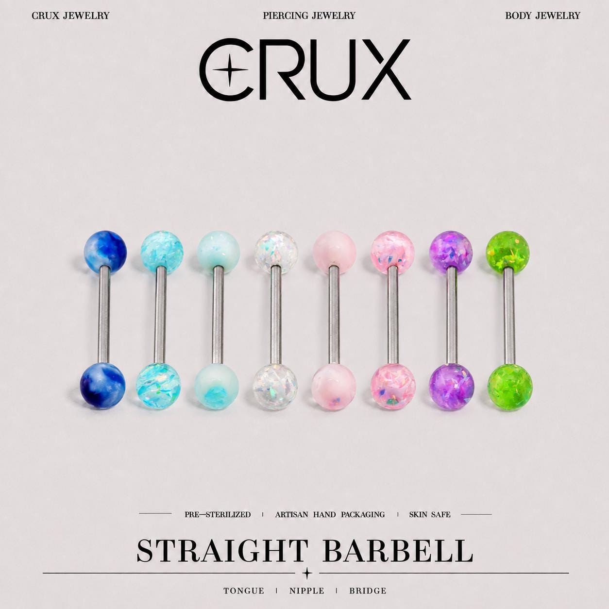 Glitter Resin Titanium Barbell