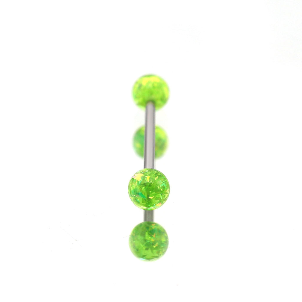 Glitter Resin Titanium Barbell detail 5