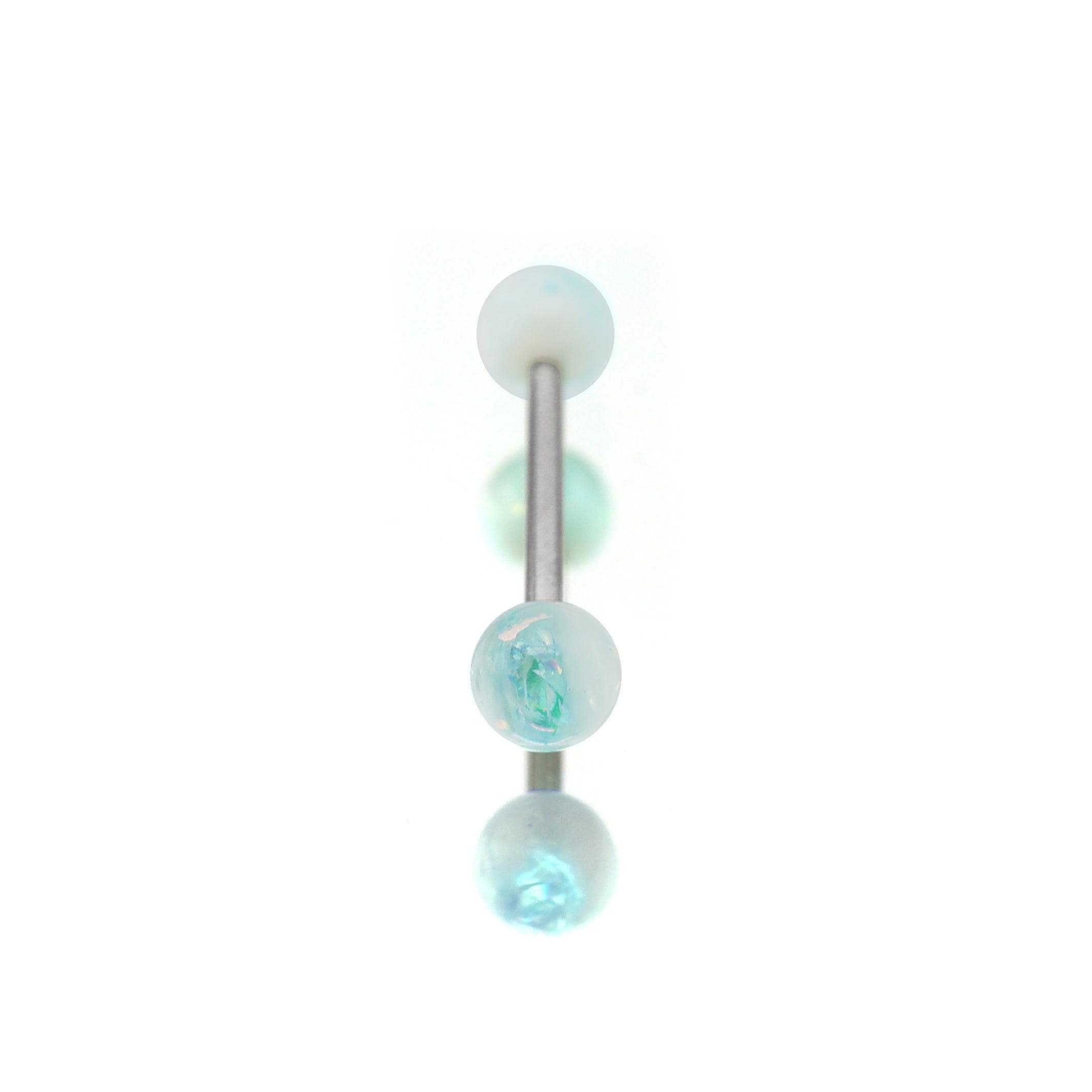 Glitter Resin Titanium Barbell detail 7