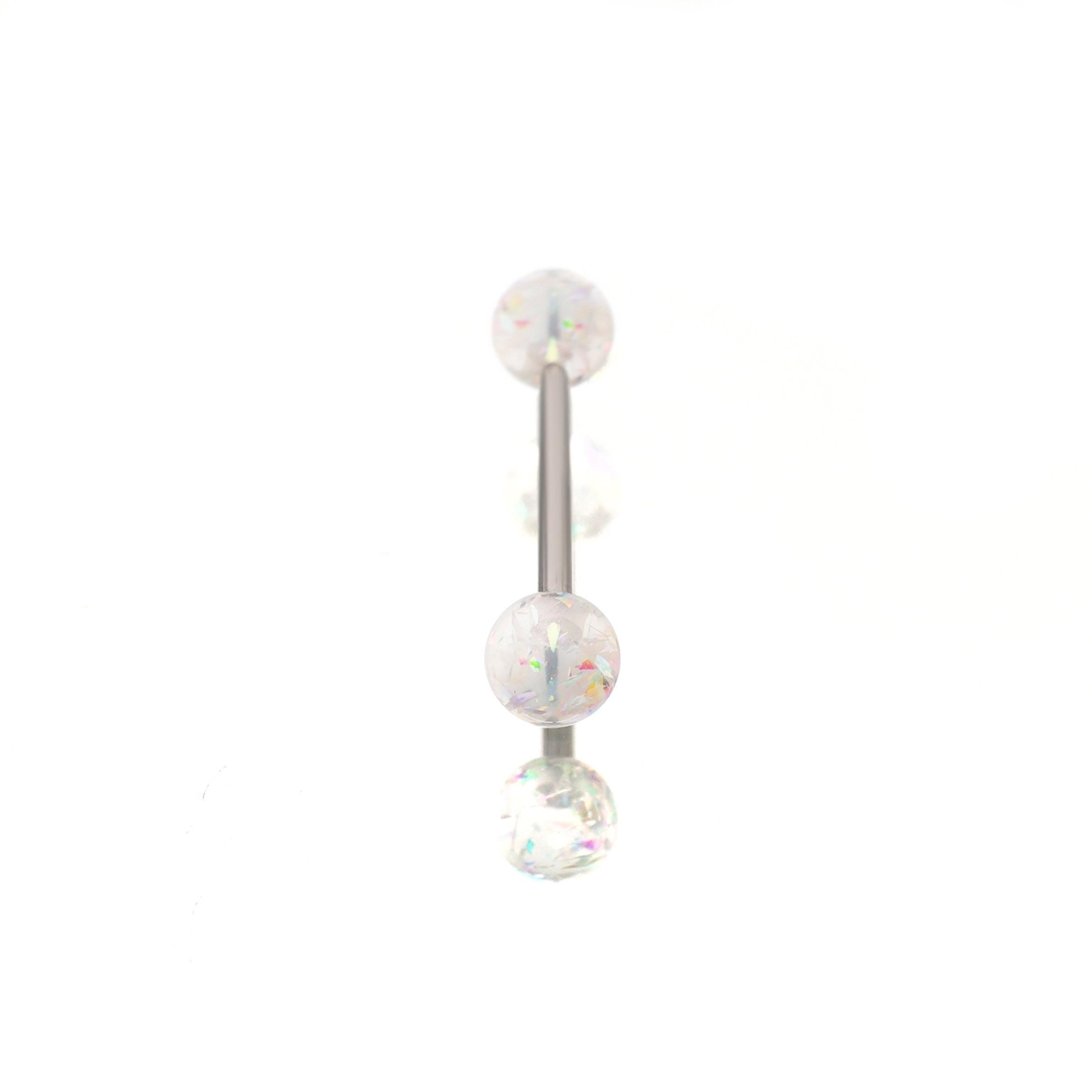 Glitter Resin Titanium Barbell detail 12