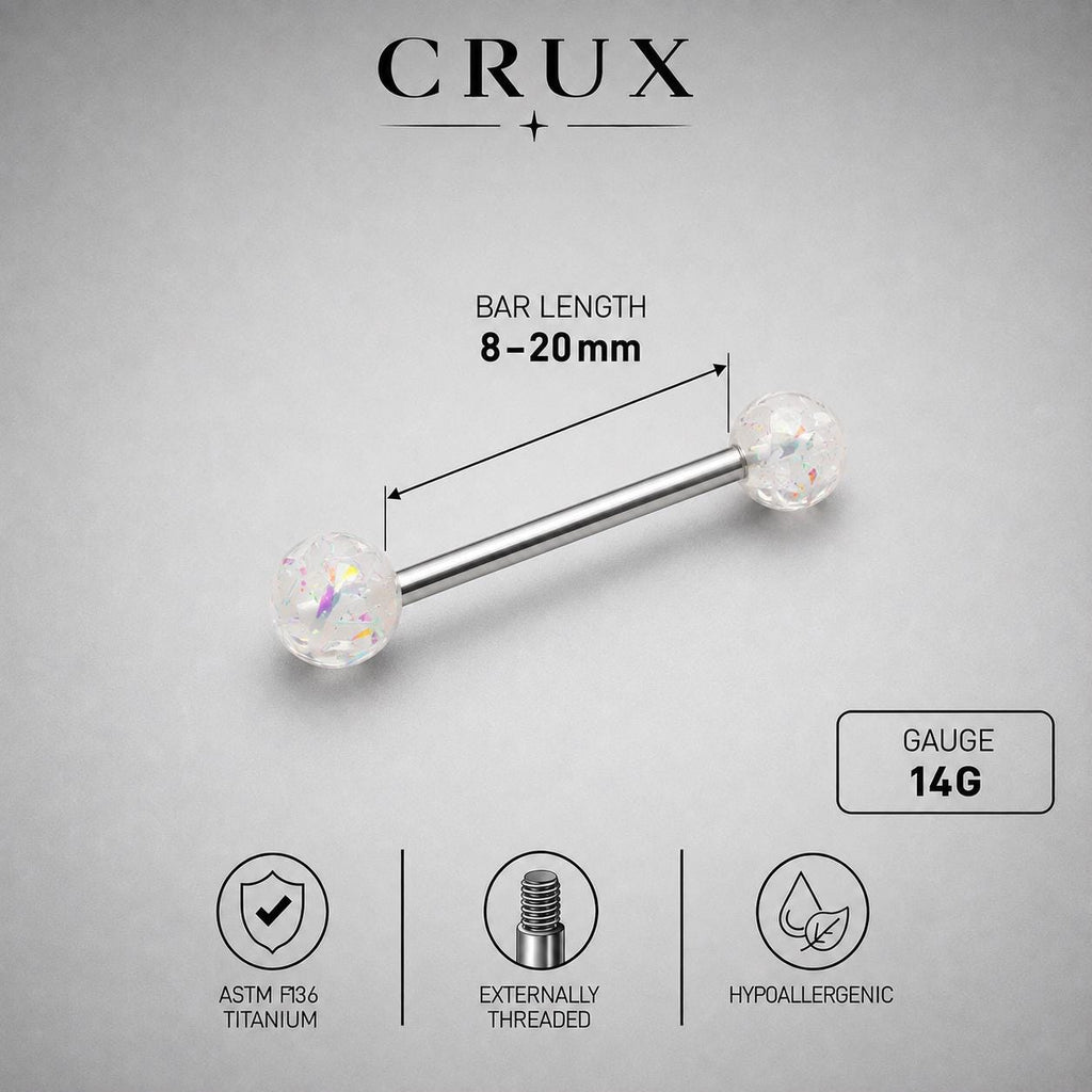 Glitter Resin Titanium Barbell detail 13