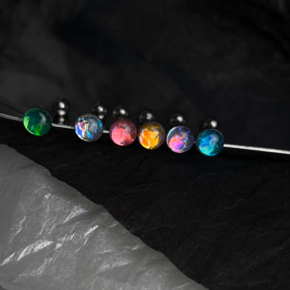 Mermaid Scale Titanium Barbell detail 5