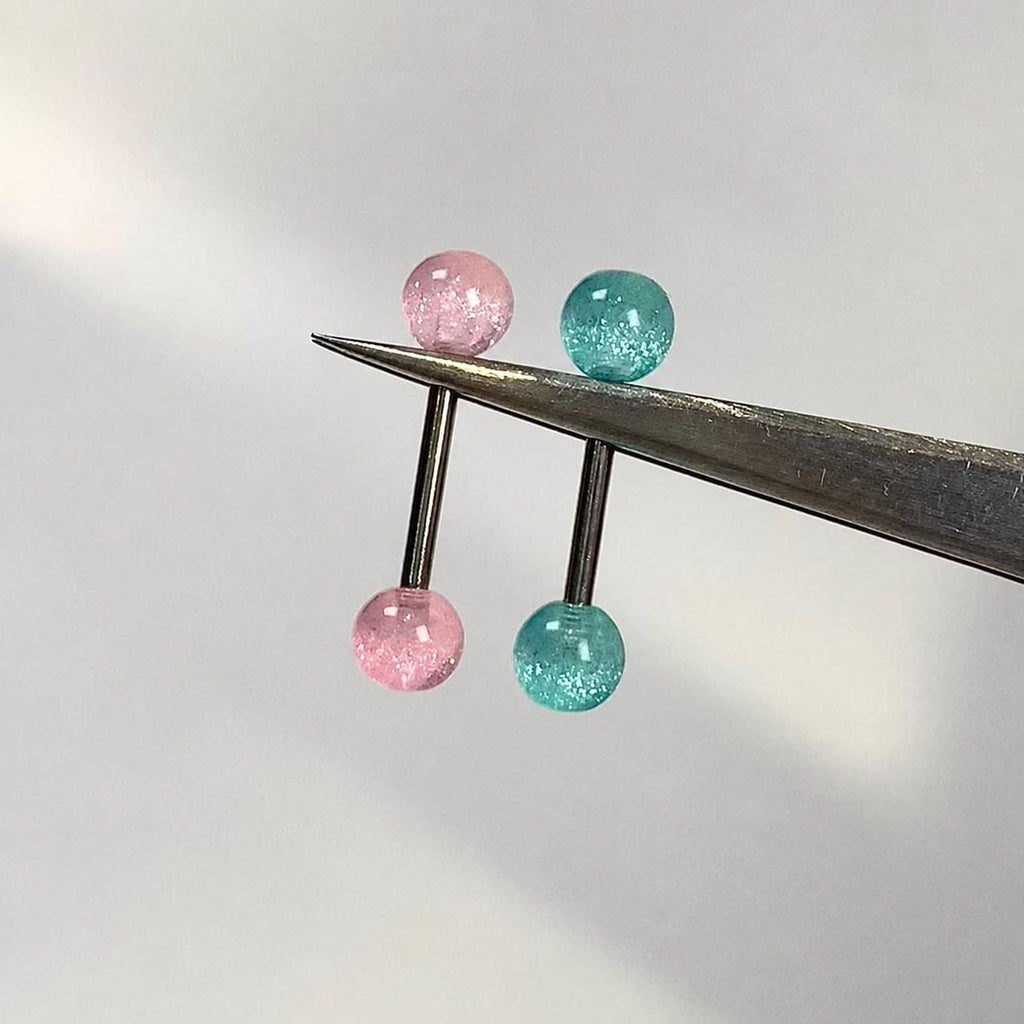 Stardust Glitter Titanium Barbell detail 5