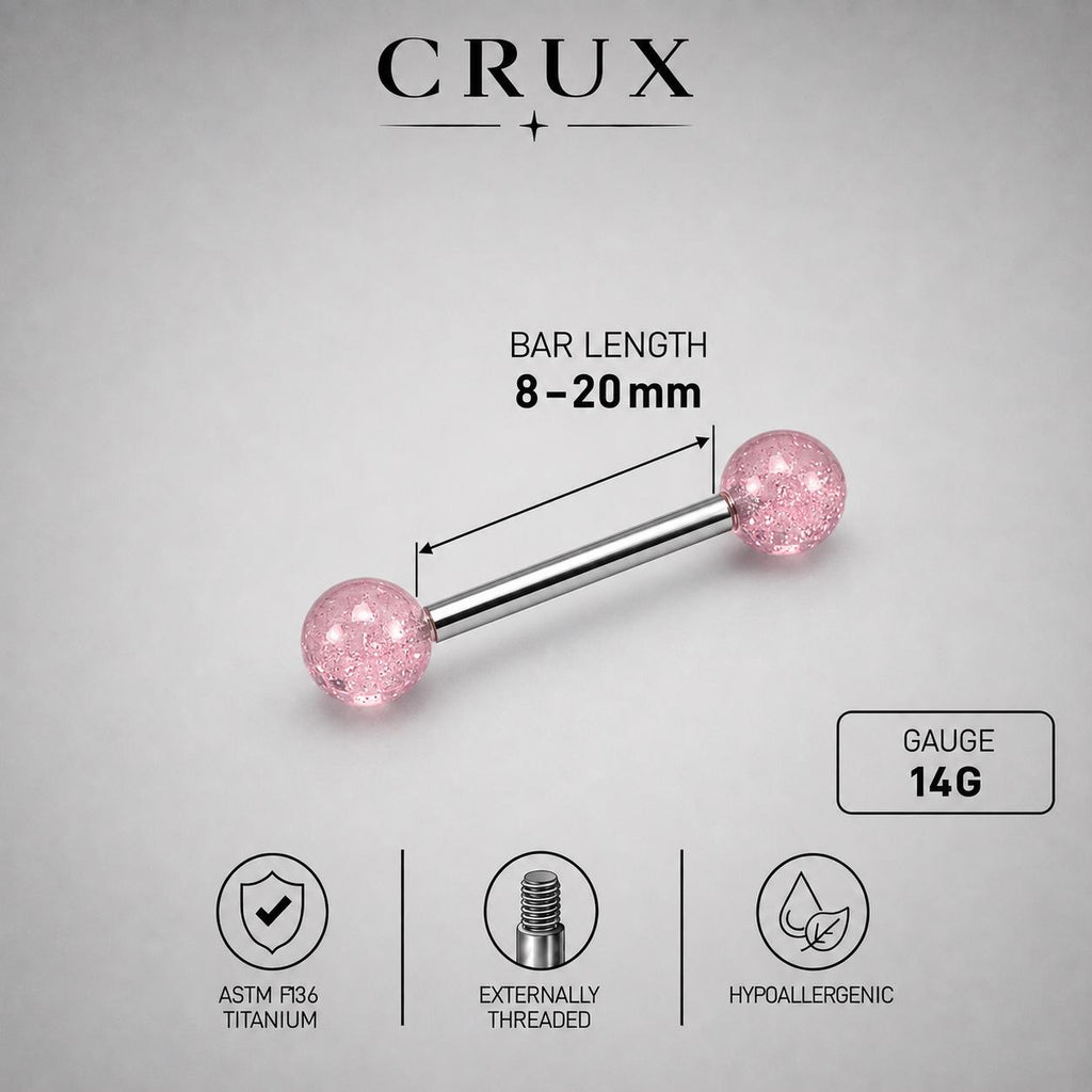 Stardust Glitter Titanium Barbell detail 15