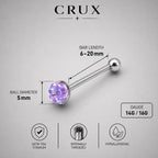 Faceted Disco Ball Titanium Barbell detail 15