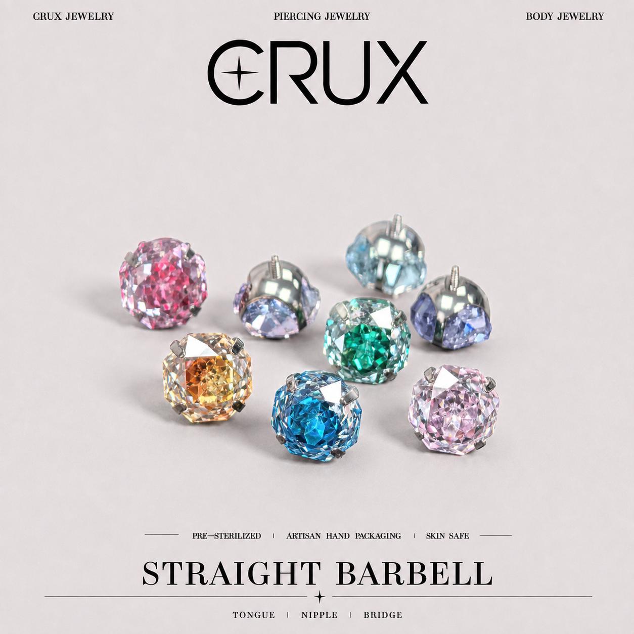 Rose Cut CZ Titanium Barbell
