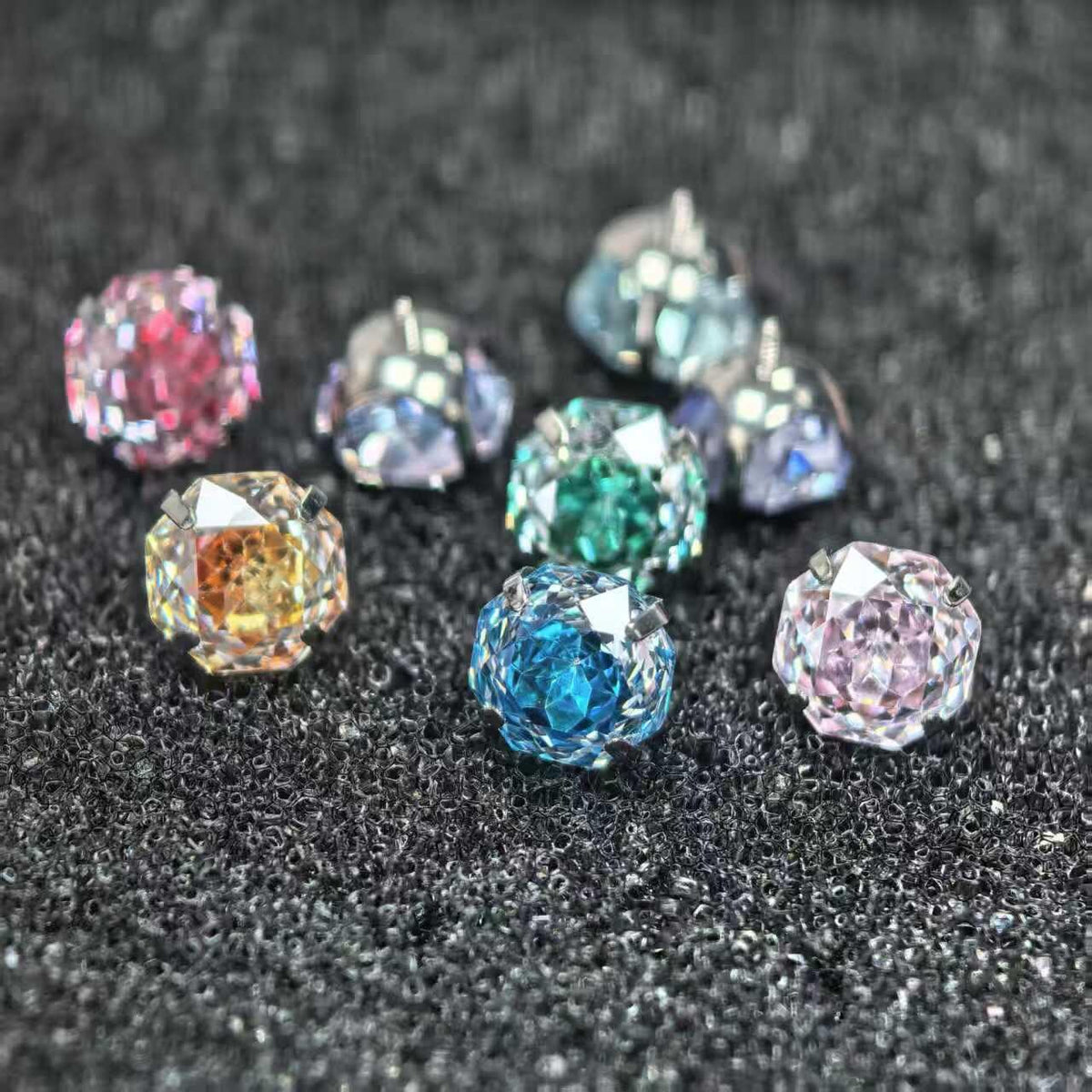 Rose Cut CZ Titanium Barbell detail 3
