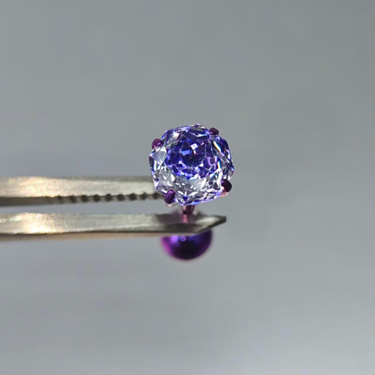 Rose Cut CZ Titanium Barbell detail 5