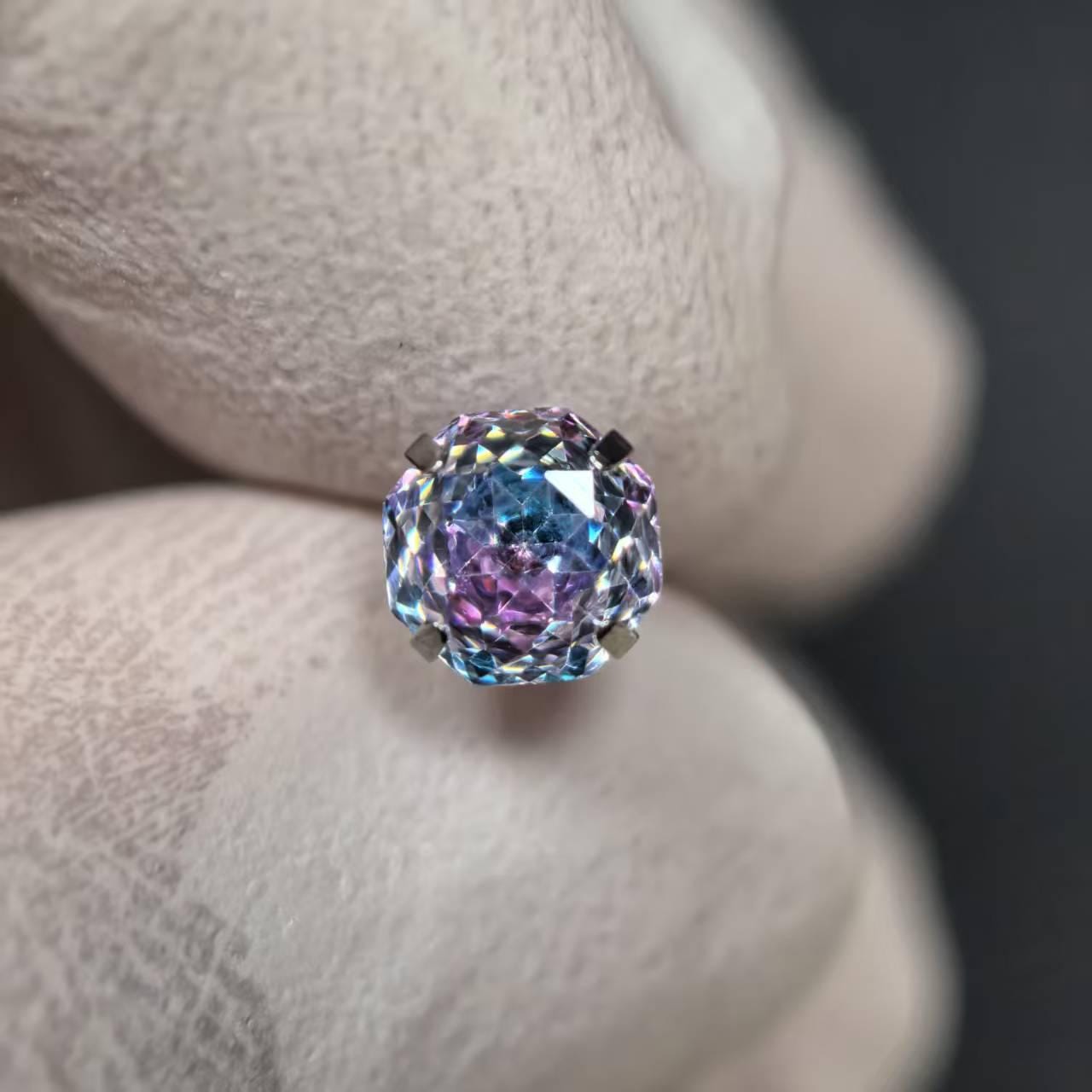 Rose Cut CZ Titanium Barbell detail 9