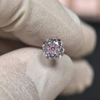 Rose Cut CZ Titanium Barbell detail 10