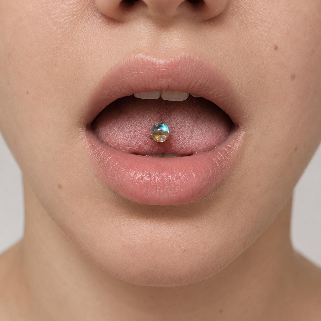 Moonlight Stone Titanium Barbell detail 11