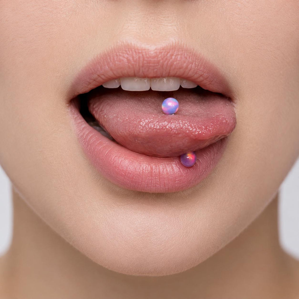 Celestial Nebula Opal Titanium Barbell detail 3