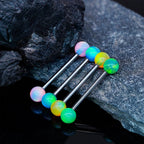 Celestial Nebula Opal Titanium Barbell detail 6