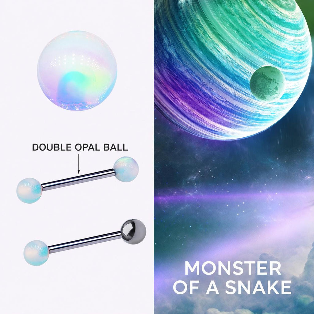 Celestial Nebula Opal Titanium Barbell detail 7