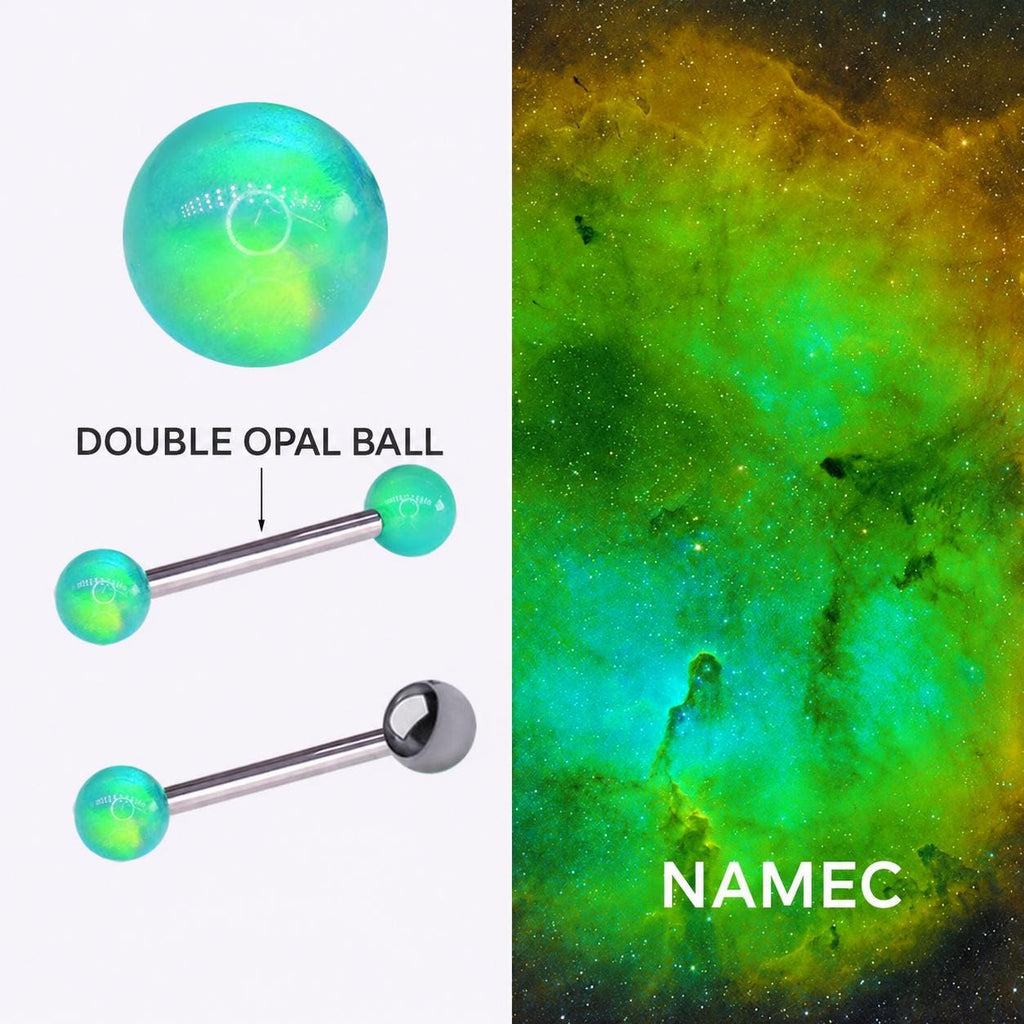 Celestial Nebula Opal Titanium Barbell detail 8