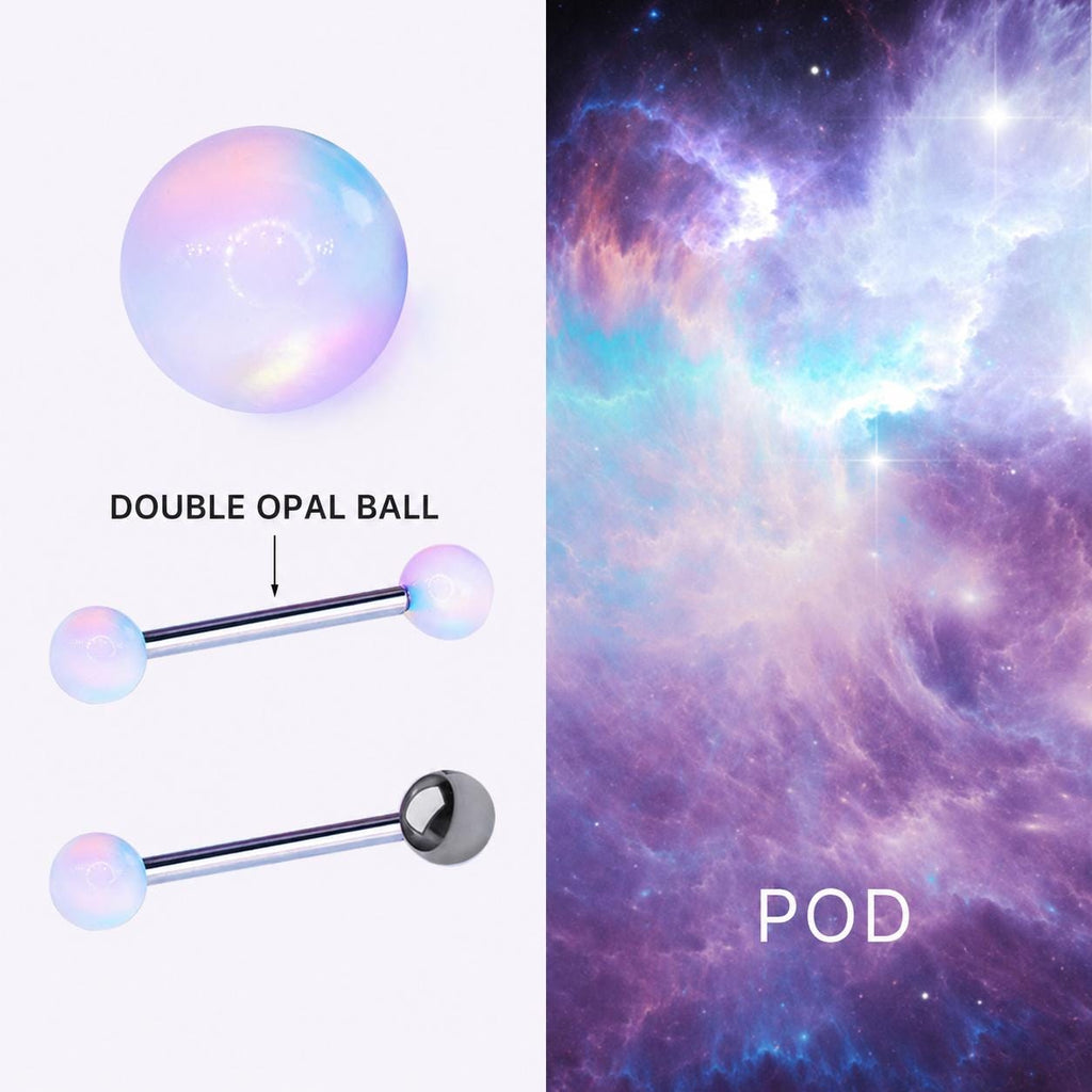 Celestial Nebula Opal Titanium Barbell detail 10