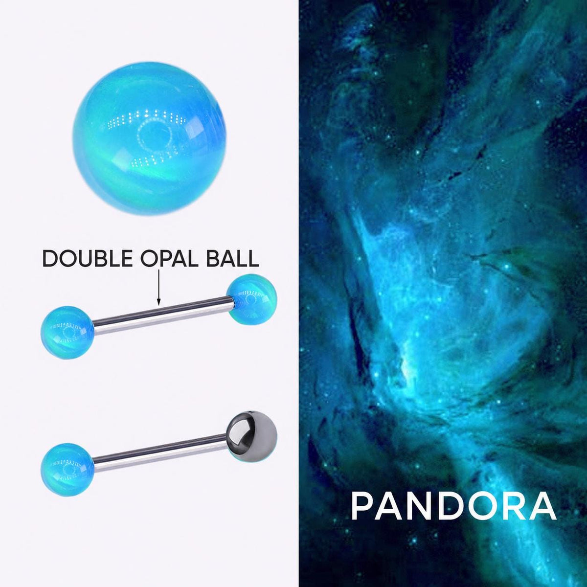 Celestial Nebula Opal Titanium Barbell detail 11
