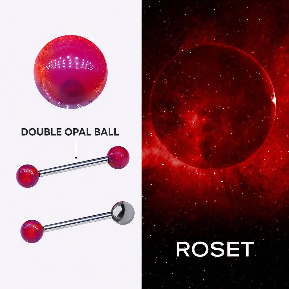 Celestial Nebula Opal Titanium Barbell detail 13