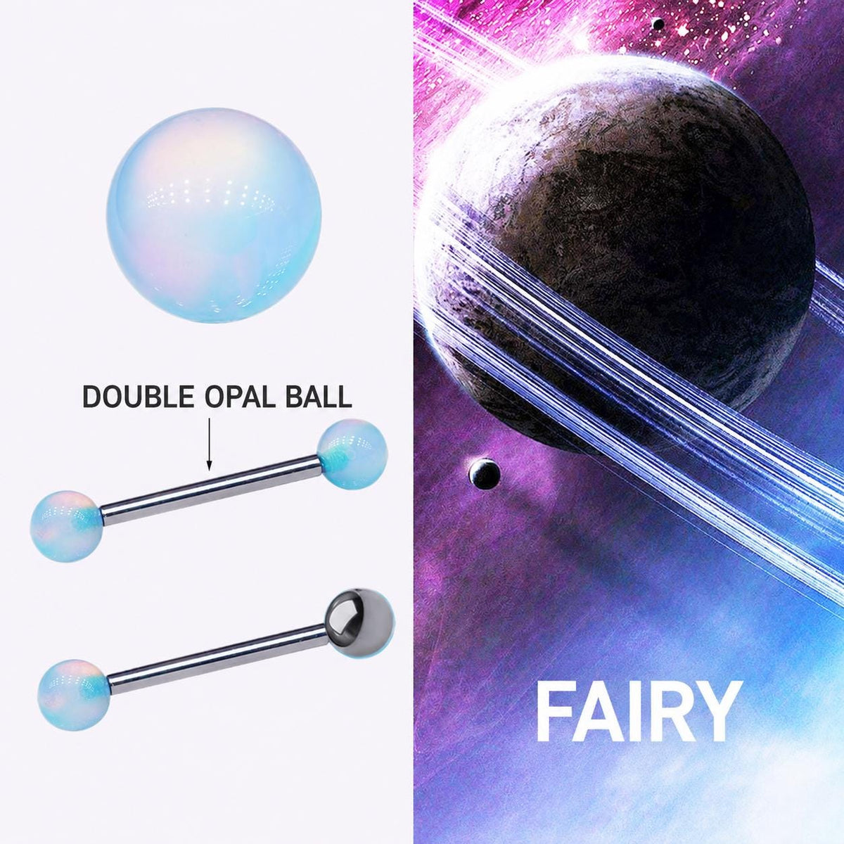 Celestial Nebula Opal Titanium Barbell detail 14