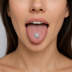 Snowflake Titanium Barbell detail 2