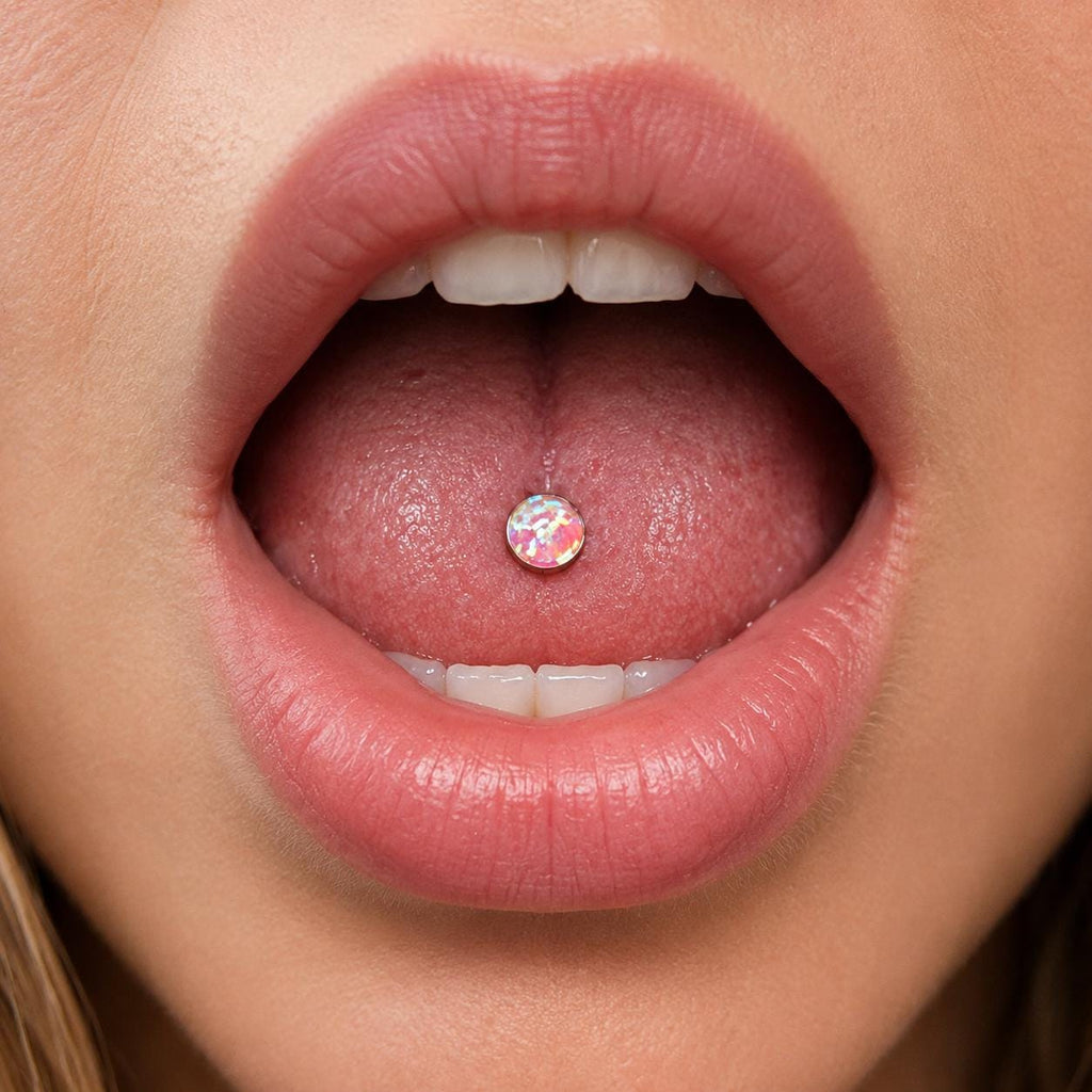 Australian Opal Titanium Barbell detail 2