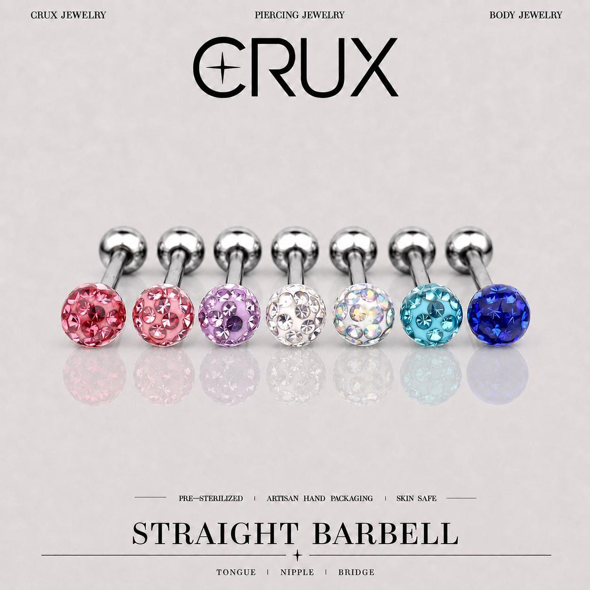ETSY 4565844307 | IMAGE 1 | Crystal Disco Ball Titanium Barbell