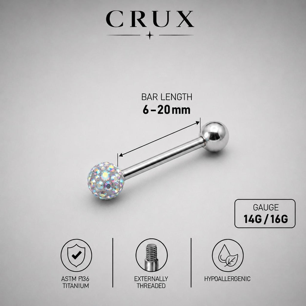 ETSY 4565844307 | IMAGE 15 | Crystal Disco Ball Titanium Barbell