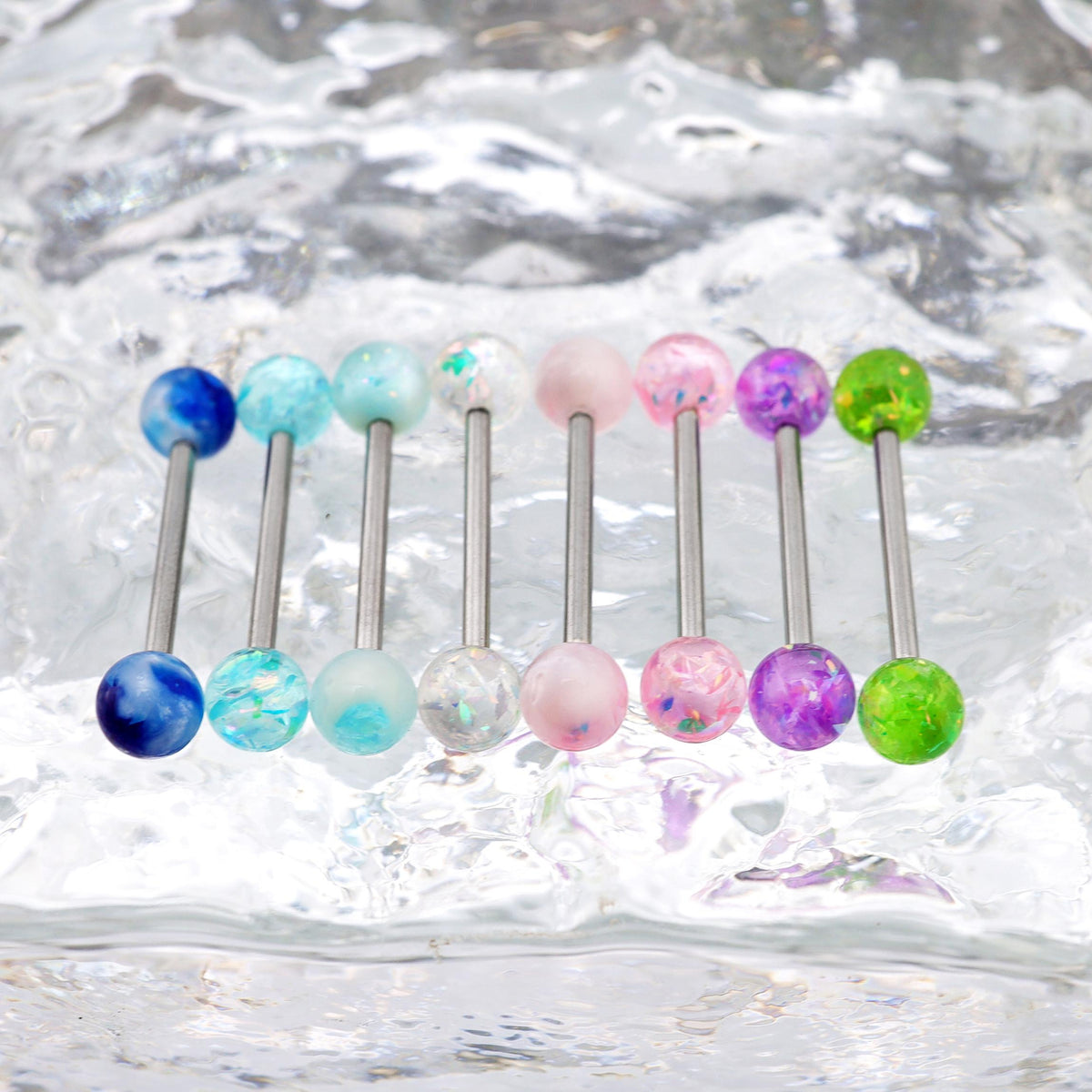 ETSY 4565845928 | IMAGE 4 | Glitter Resin Titanium Barbell